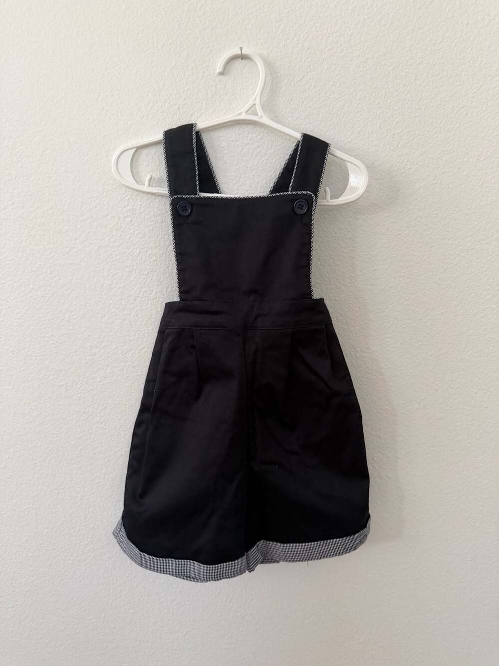 Rachel Riley London Navy Blue Dungarees with Gingham Trim NWT